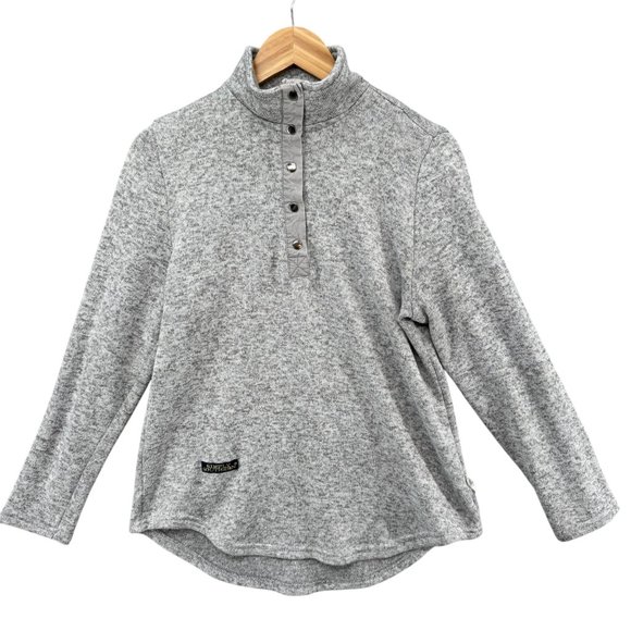 Simply Southern Simply Sweater Womens Heather Grey Snap Front Long Sleeve Size L - Picture 2 of 10